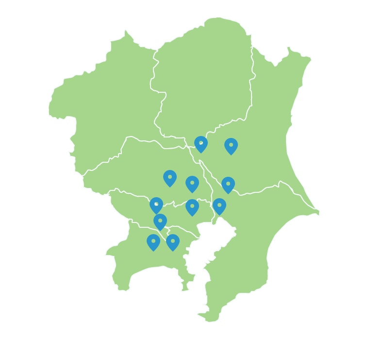 株式会社エントリー関東エリアの拠点の地図