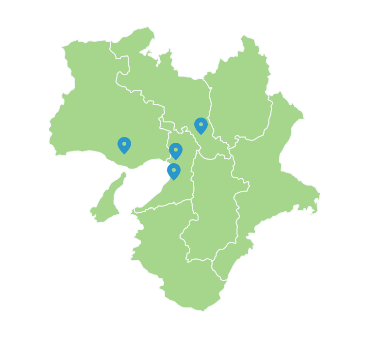 株式会社エントリー関西エリアの拠点の地図