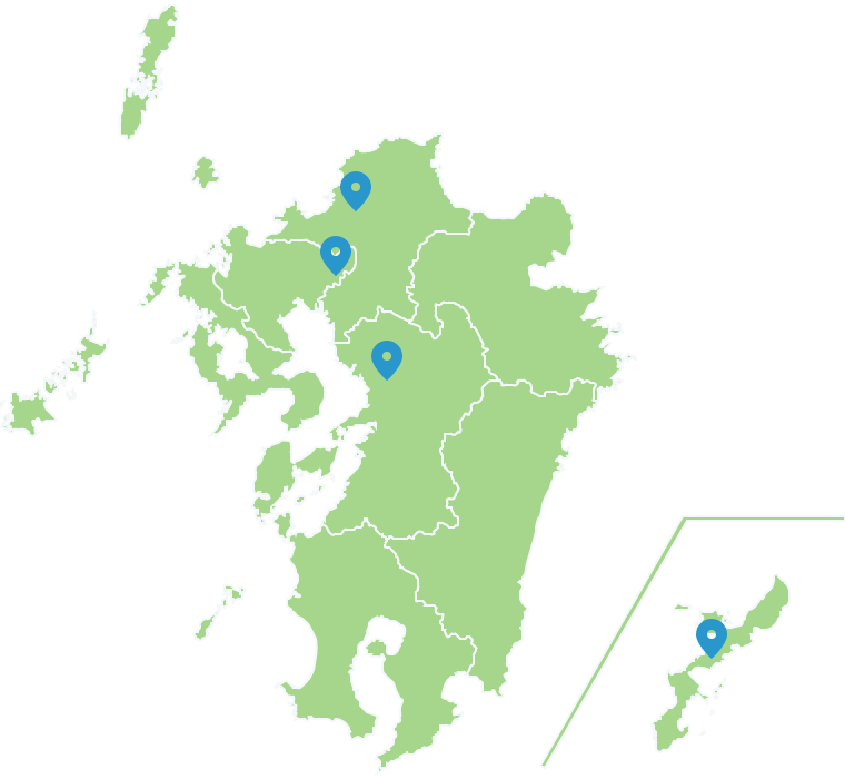 株式会社エントリー九州・沖縄エリアの拠点の地図